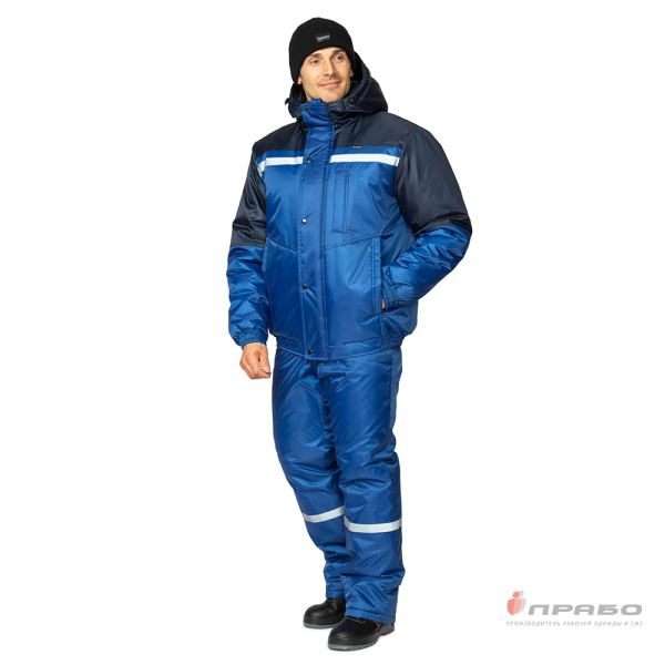 Костюм мужской утеплённый "Стимул-М" василёк/синий (куртка и полукомбинезон)