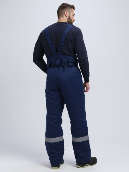 Костюм зимний Труженик-Ультра СОП (тк.Смесовая,210) брюки, т.синий/лимонный