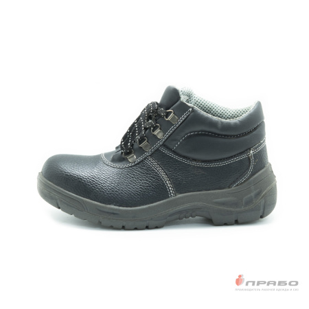 Ботинки кожаные "Олимп" с подошвой ПУ чёрные