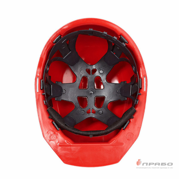 Каска защитная строительная из ударопрочного пластика с креплением для наушников красная