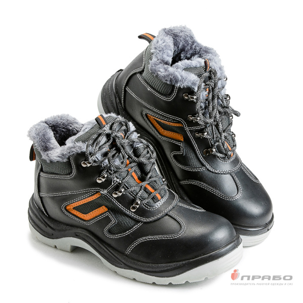 Ботинки "Викинг-27М" с подошвой ПУ/ТПУ и КП чёрные (искусственный мех)