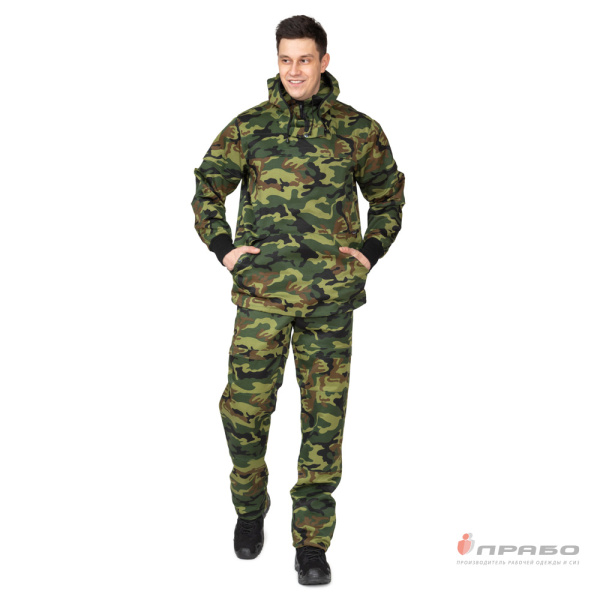 Костюм летний противоэнцефалитный камуфлированный зелёный (куртка и брюки)