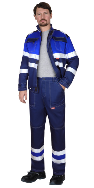 Костюм СИРИУС-НАВИГАТОР-2 куртка, брюки, синий с васильковым и СОП