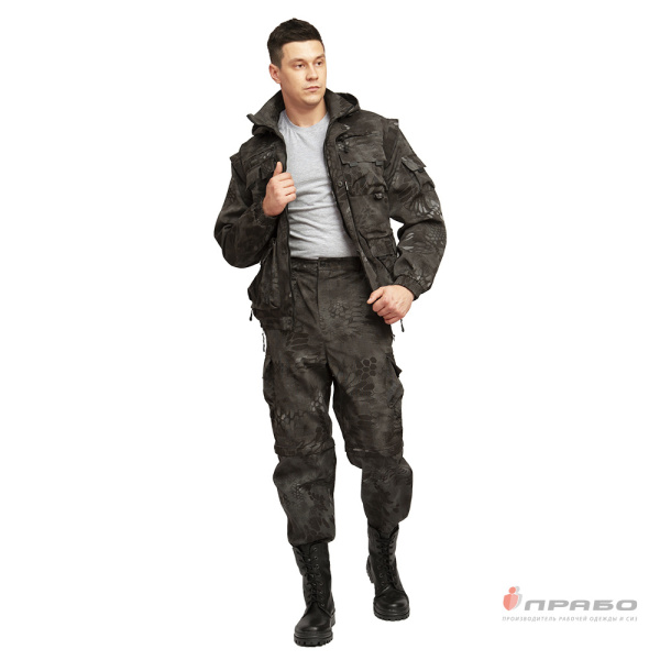Костюм мужской "Раптор" рип-стоп КМФ питон ночь (куртка и брюки)