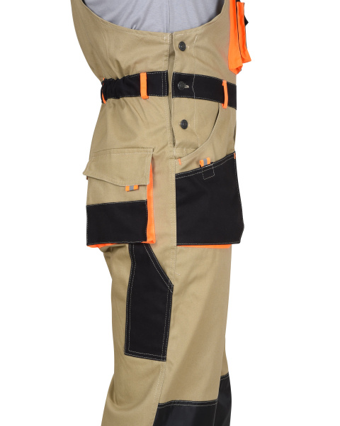 Полукомбинезон СИРИУС-МАНХЕТТЕН песочный с оранж. и черным тк. мех. стрейч пл. 250г/кв.м