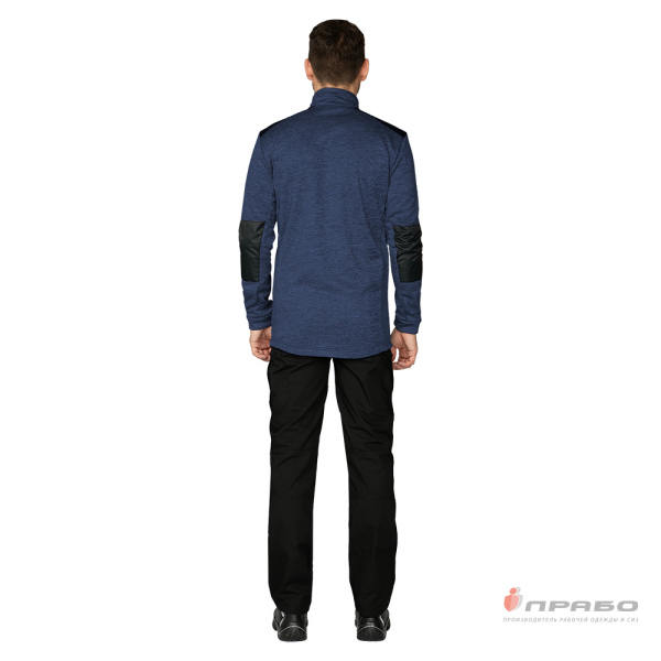 Куртка "Валма" трикотажная синий меланж/чёрный