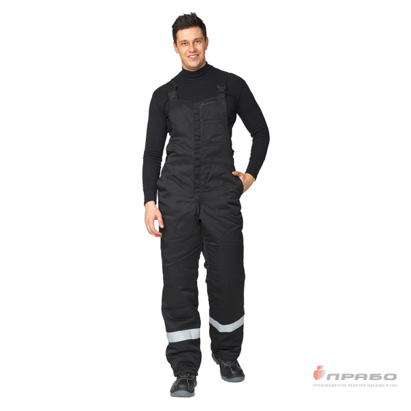 Костюм мужской утеплённый "Коммунальщик" чёрный/лимонный