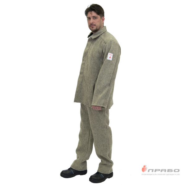 Костюм мужской кислотощелочестойкий (КЩС) суконный серый (куртка и брюки)