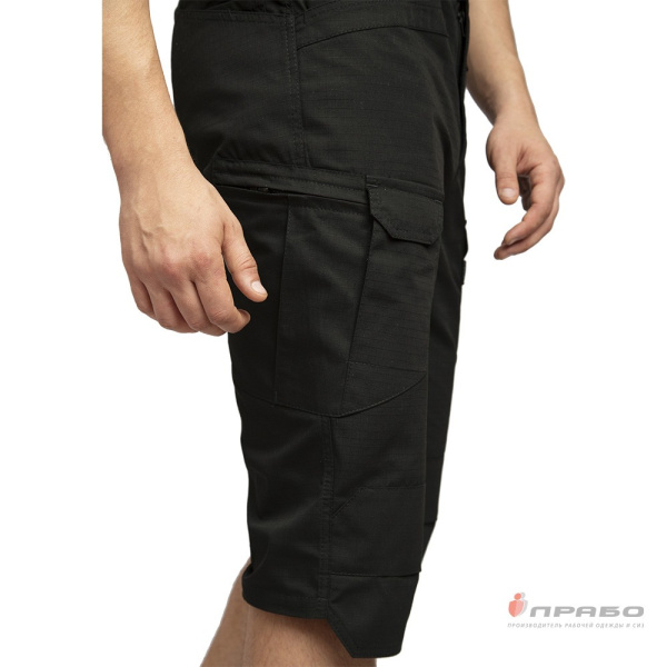 Шорты мужские "Камелот" из ткани рип-стоп чёрные