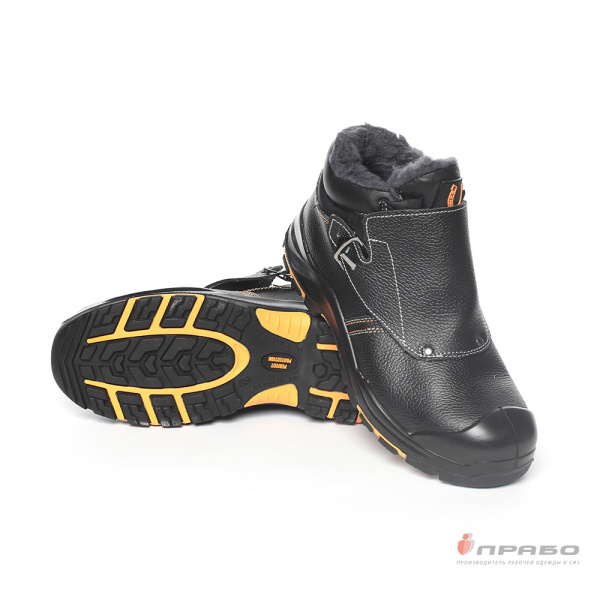 Ботинки сварщика Pеrfect Protection PRB15-CSW с подошвой ПУ/нитрил, КП и АС чёрный/жёлтый (шерстин)
