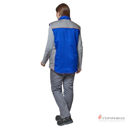 Жилет универсальный утеплённый "Бренд" василёк/серый