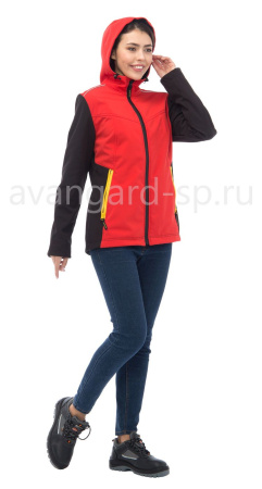 Куртка женская софтшелл "Тайм" с капюшоном