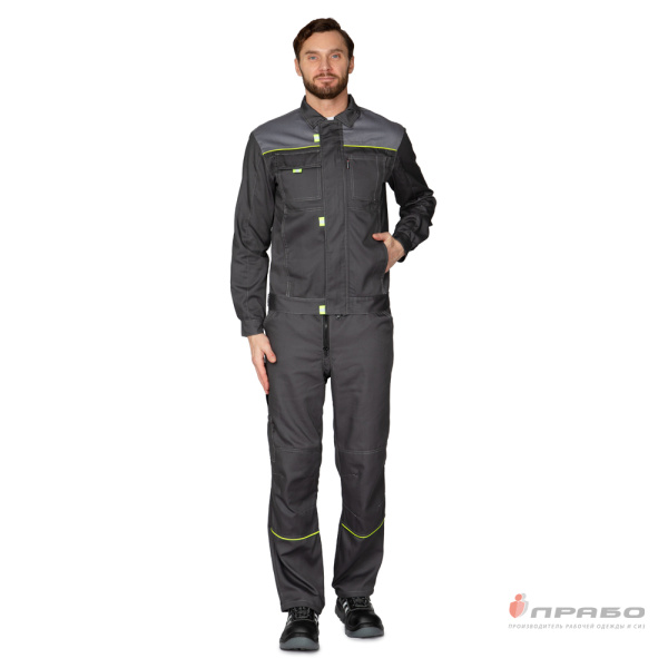 Костюм мужской "Профессионал 2" серый/серый (куртка и полукомбинезон)