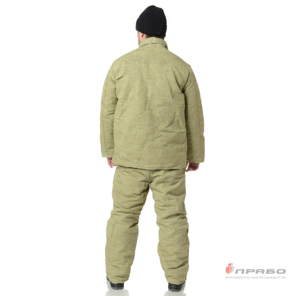 Костюм сварщика утеплённый брезентовый с огнестойкой пропиткой хаки