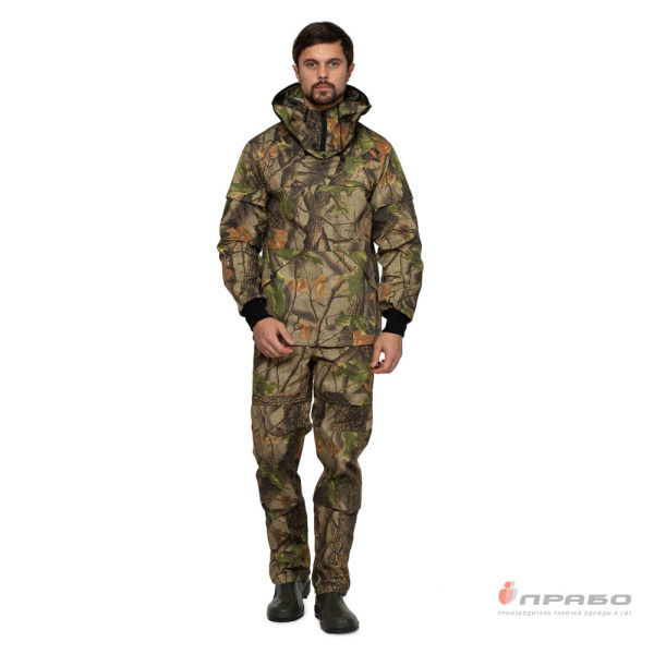 Костюм летний противоэнцефалитный камуфлированный тёмный лес из рипстопа