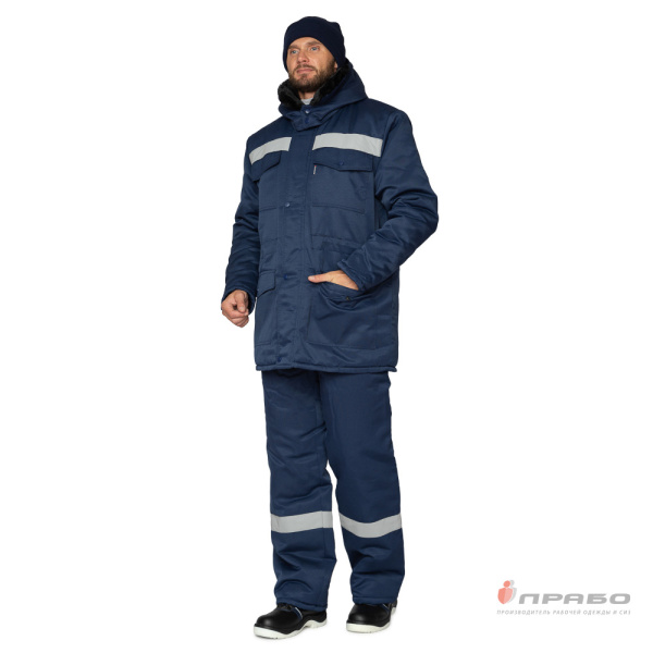 Костюм мужской утеплённый "Мастерок 2" синий (куртка и полукомбинезон)