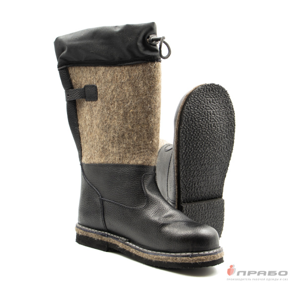 Сапоги войлочные "Полярник" с подошвой резина/войлок, КП и манжетой