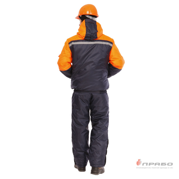 Костюм мужской утеплённый "Стимул" синий/оранжевый (куртка и полукомбинезон)