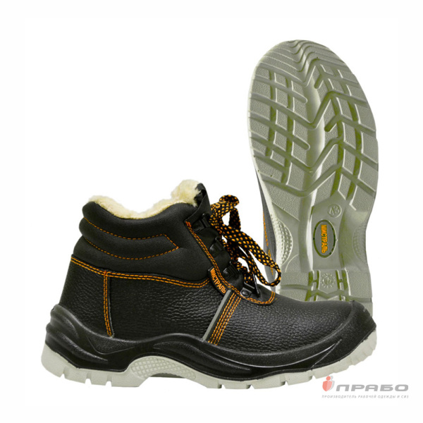 Ботинки "Мистраль" с подошвой ПУ/ТПУ, МП и МС чёрные (искусственный мех)