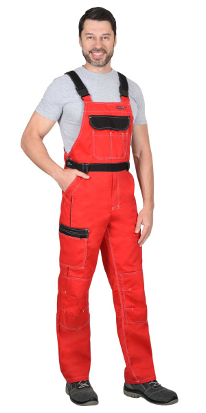 Костюм СИРИУС-ПРЕСТИЖ куртка, полукомбинезон красный с черным