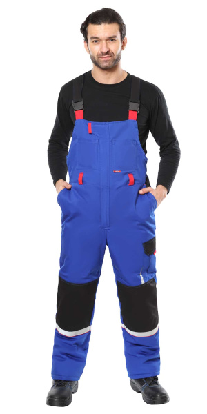 Костюм СИРИУС-СТАН зимний: куртка, п/к васильковый с черным и красным