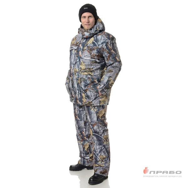 Костюм мужской утепленный "Универсал" КМФ осенний лес (куртка и полукомбинезон)