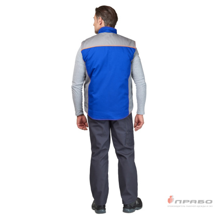 Жилет универсальный утеплённый "Бренд" василёк/серый
