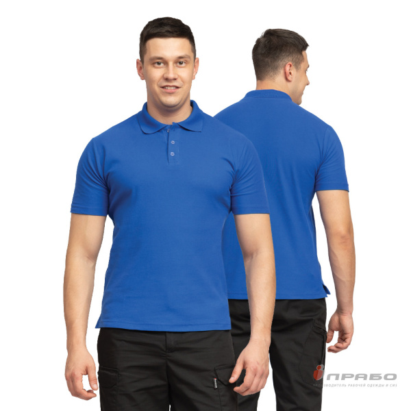 Рубашка "Поло" с коротким рукавом васильковая