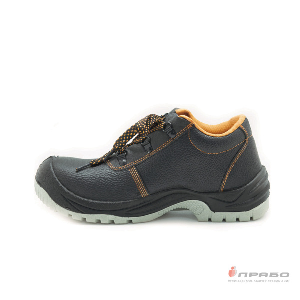 Полуботинки рабочие кожаные с подошвой ПУ/ТПУ и КП чёрные