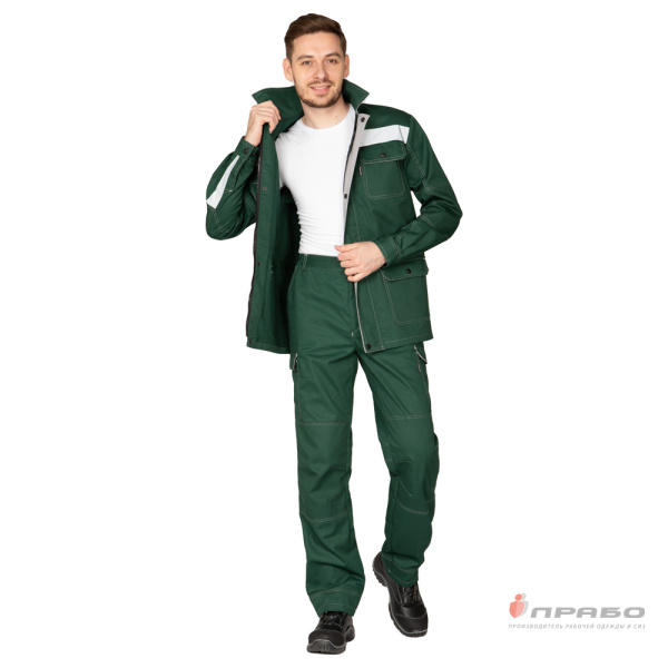 Куртка мужская летняя "Эко-Труд" тёмно-зелёная