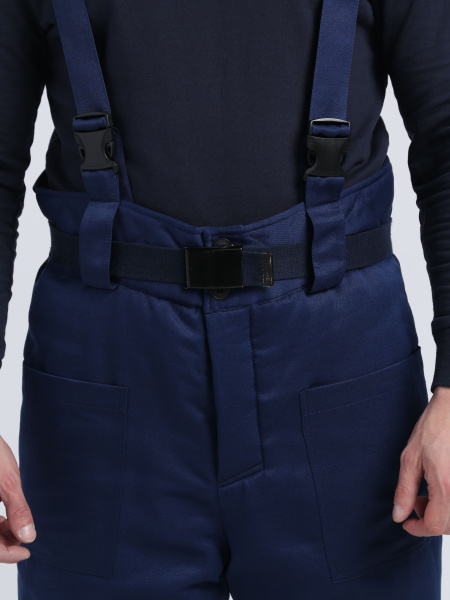 Костюм зимний Труженик-Ультра СОП (тк.Смесовая,210) брюки, т.синий/лимонный