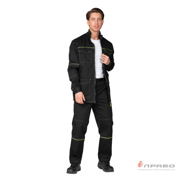 Куртка мужская "Эко-Босс" чёрная/лимонная