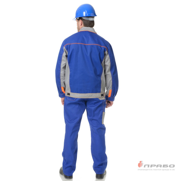 Костюм мужской "Бренд 1" василёк/серый универсальный (куртка и брюки)