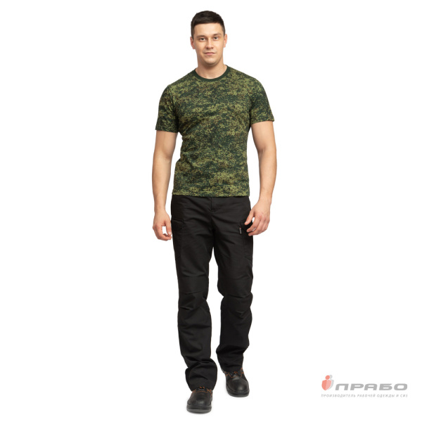 Футболка трикотажная камуфляжная пиксель зелёный