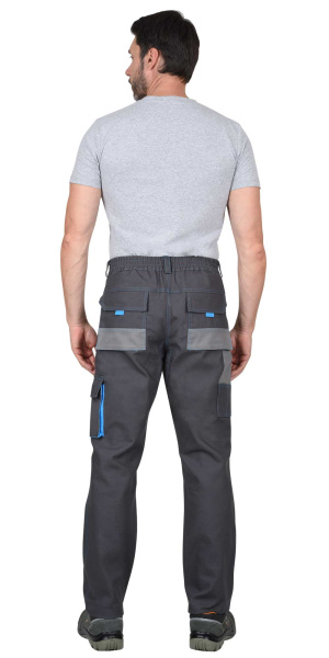 Костюм СИРИУС-ДВИН куртка, брюки т.серый со ср.серым и голубой отделкой пл. 275 г/кв.м