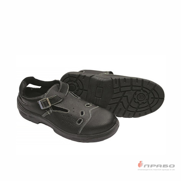 Сандалии кожаные "Кросс" с подошвой ПУ и МП чёрные