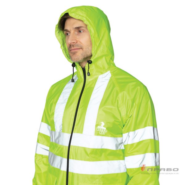 Плащ влагозащитный "Тайфун СОП" лимонный 3 класса сигнальной защиты