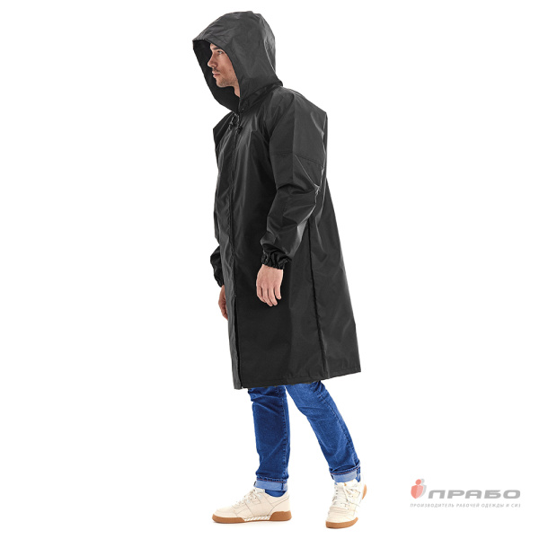 Плащ-дождевик влагозащитный "Ивент" на молнии чёрный