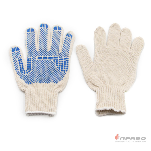Перчатки х/б с ПВХ-покрытием "Точка" (7,5 класс) Люкс