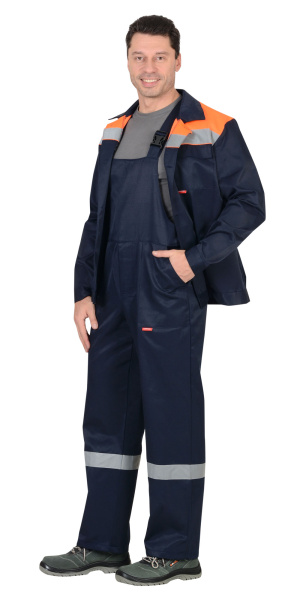 Костюм СИРИУС-СТРОЙГРАД куртка, п/к т.синий с оранжевым СОП 50мм