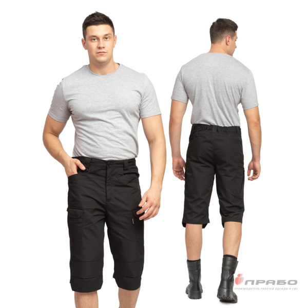 Шорты мужские "Камелот" из ткани рип-стоп чёрные