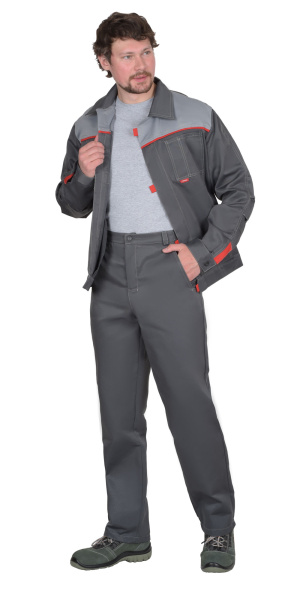 Костюм СИРИУС-ФАВОРИТ куртка, брюки т.серый со св.серым