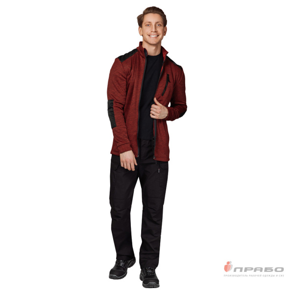 Куртка "Валма" трикотажная красный меланж/чёрный