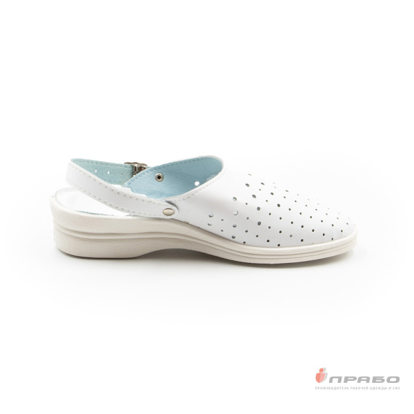 Сабо из искусственной кожи женские белые