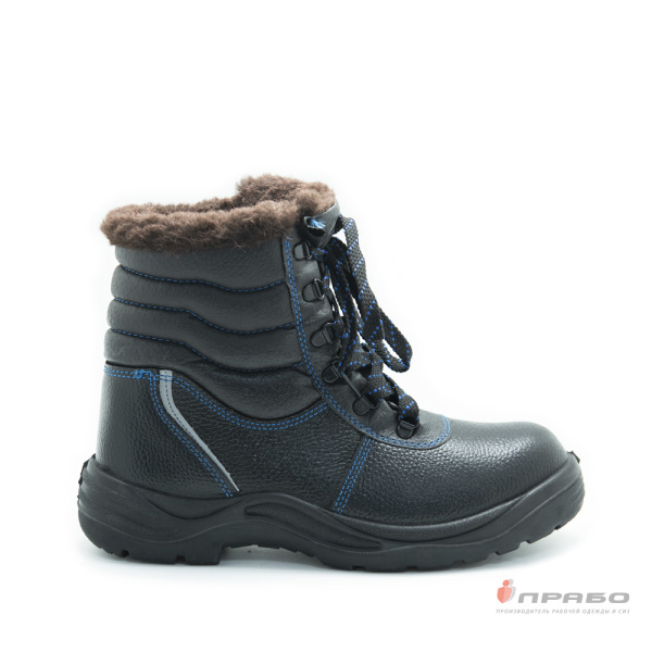 Ботинки утеплённые "28РНМ-1"с подошвой ПУ/нитрил и КП чёрные (шерстин)