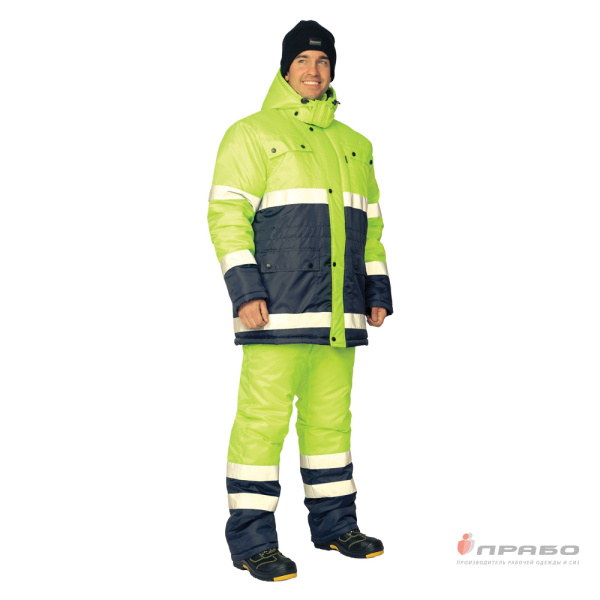 Костюм утеплённый "Спектр 2" лимонный/синий (куртка и полукомбинезон)