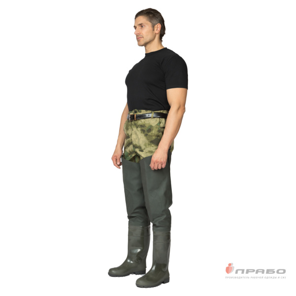 Сапоги рыбацкие ПВХ с верхом из винитола "ПС9 Р" тёмно-зелёные