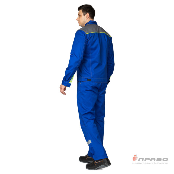 Костюм мужской летний "Профессионал 2 СОП" василёк/серый (куртка и полукомбинезон)