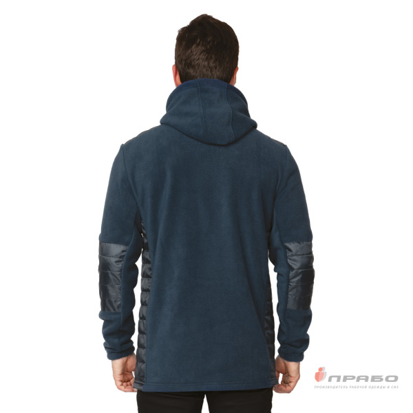 Куртка "Кеми" флисовая с капюшоном тёмно-синяя