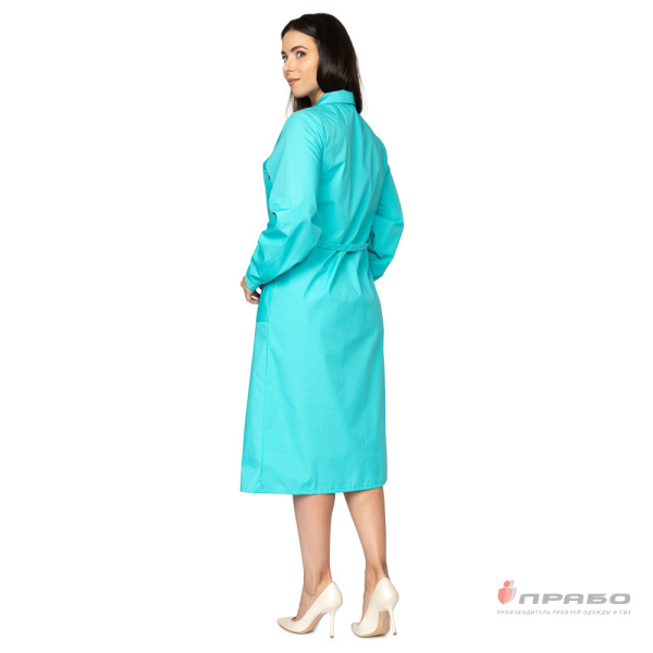 Халат медицинский женский "Стандарт" с рельефами бирюза